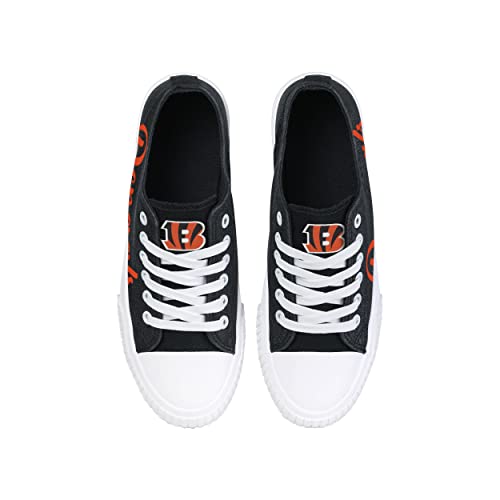 Image of FOCO Womens NFL Team Logo Ladies Fashion Color Glitter Low Top Canvas Sneakers Shoes