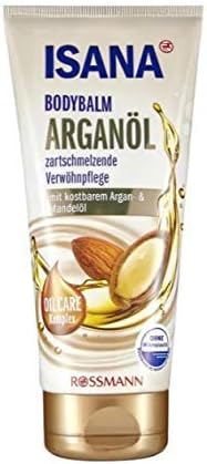 ISANA Bodybalm Argan Oil - soft melting pampering care - with precious argan & almond oil - 200 mL, 200 ml (Pack of 1)