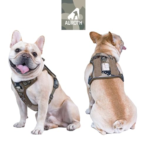 Image of AUROTH Tactical Dog Harness for Small Medium Dogs No Pull Adjustable Pet Harness Reflective K9 Working Training Easy Control Pet Vest Military Service Dog Harnesses Desert Camo S
