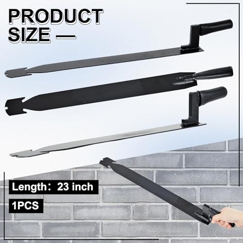 Image of Shingle Slaters Ripper, Steel Roof Ripper Shingle Remover Slate Puller Rip Slate Slating Nail Remover for Slaters Roofers Roofing(Black,23 Inch)