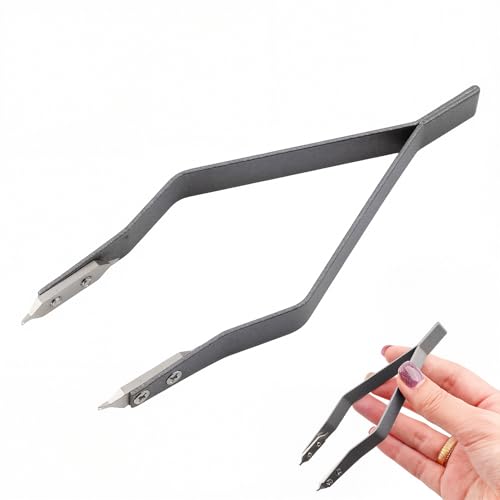 LUSTRIB Watch Spring Bar Tweezers V Shape Aluminum Alloy Watch Strap Removal Tool Professional Spring Bar Pliers for Watch Repair & Band Adjustment (Grey)