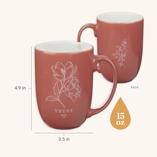 Image of Christian Art Gifts Large Ceramic Coffee Mug for Women: Proverbs 3:5