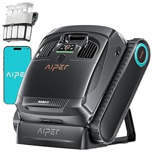 AIPER (Upgrade) Scuba X1 Poolroboter Boden und Wand, 3 μm Ultra-Fein Doppelfilter, 25200 LPH Saugkraft mit Doppel-Auslass, Horizontale Wasserlinienreinigung, Poolsauger Ideal für Pools bis zu 200㎡