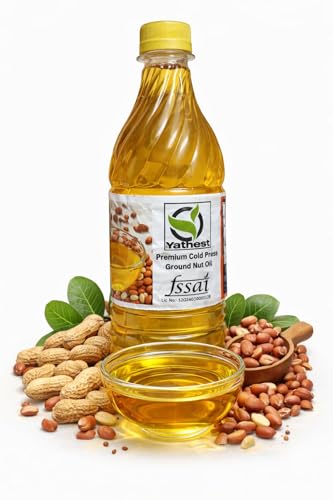 Image of Cold Pressed Groundnut Oil | Peanut Oil | Cooking Oil | Kolhu /Kacchi Ghani /Mara Chekku /Ganuga | Pure & Unrefined | Rich Aroma & Flavour Of Groundnuts - 500ml