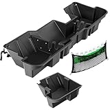 oEdRo Under Seat Storage fits 2019-2026 Dodge Ram 1500 Crew Cab New Body Style (Not for Classic), Upgraded Rear Underseat Storage Truck Organizer Black Tool Box