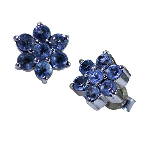 Boucles d'oreilles topaze bleue naturelle et argent sterling 925 de prestige