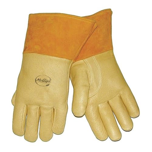 MOLLIFII Welding Gloves, Straight Cuff, Straight Thumb, Premium Pigskin, M, 1 PR, Mfr: 42M-A
