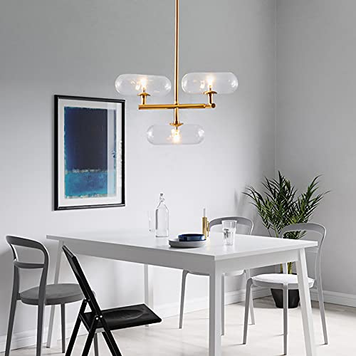 Lustre en verre G4 art créatif américain doré pour table à manger et salon de style nordique