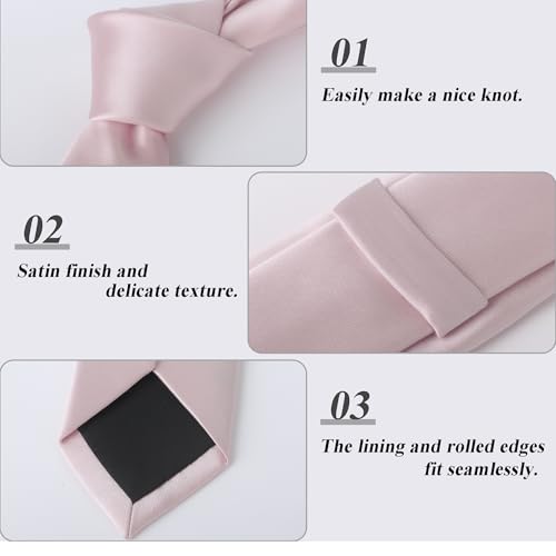 Image of Landisun Black Tie Men Women Solid Skinny Ties Slim Ties Satin Tie