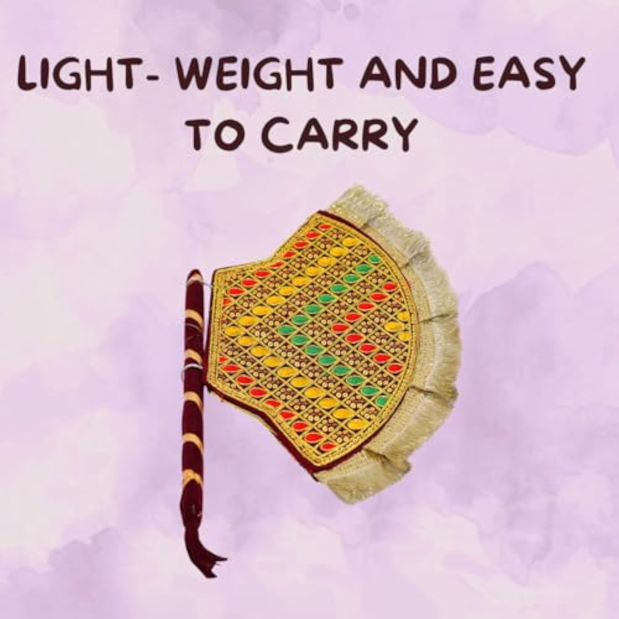 Handmade Brown & Gold Decorative Pankha