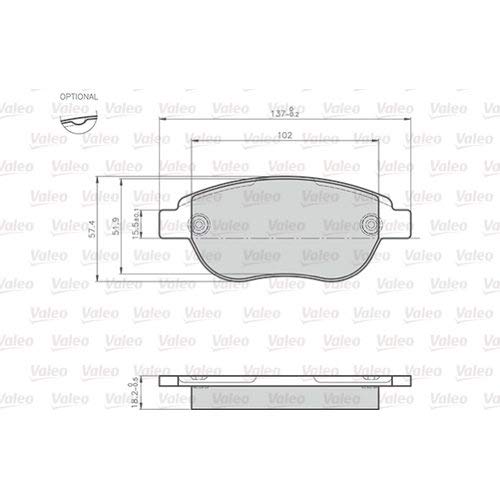 VALEO Plaquettes de frein avant (jeu) 872600 Compatible avec: CITROËN BERLINGO/BERLINGO FIRST Großraumlimousine (MF_, GJK_, GFK_, PEUGEOT PARTNER Großraumlimousine