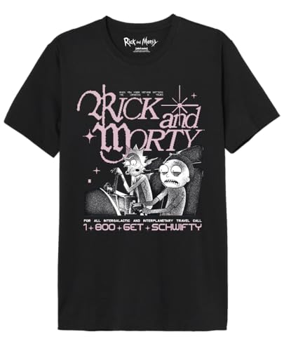 Rick Et Morty Merimodts198 Camiseta, Negro, L para Hombre