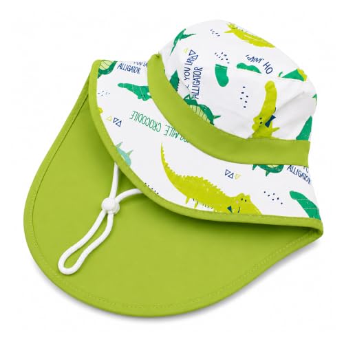Image of VRITRAZ Sun Protection UPF50+ Bucket Hat Toddler Summer Beach Play Hats with Neck Flap for Girl, Boy, Kids Summer Hat, Bucket Hat for Kids Ages 3-10 Years