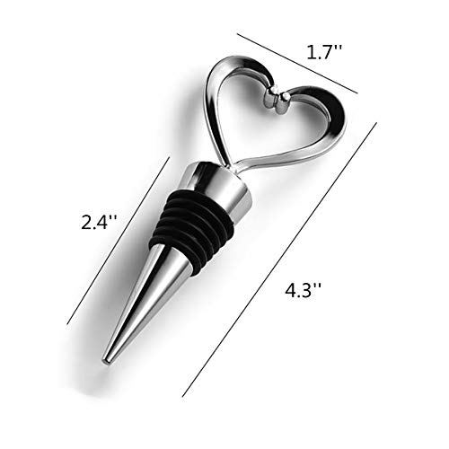 Wakaka 3 Pcs Heart Shape Wine Stoppers Wine Stoppers Leak Proof Air Tight Leftover Wine Corks,Keep Wine Fresh(Silver) #TOP1