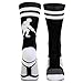 ChalkTalkSPORTS Hockey Half Cushioned Crew Socks | Hockey Player | Black/White