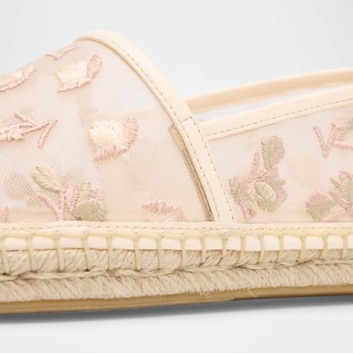 FSJ Women Stylish Espadrilles Flats Flower Embroidery Closed Toe Fancy Mesh Ballet Summer Casual Comfortable Dress Shoes Size 4-16 US3