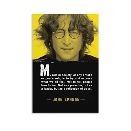 John Lennon (2) Poster rétro vintage imprimé sur toile pour chambre à coucher, salon, décoration murale 20 x 30 cm - Les Beatles, Paul McCartney, John Lennon, RIngo Starr, George Harrison John Lennon (2) Poster rétro vintage imprimé sur toile pour chambre à coucher, salon, décoration murale 20 x 30 cm