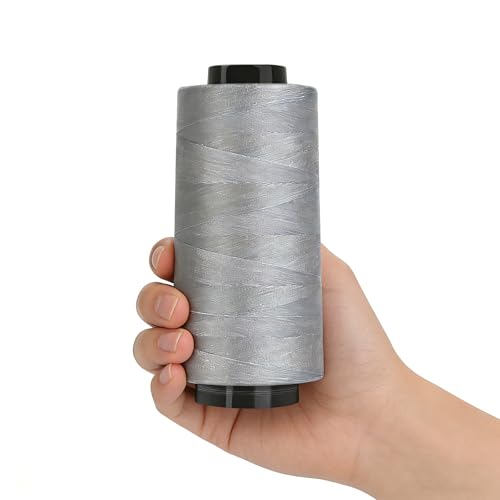 4 Conos de Hilo de Costura 3000 Yardas Poliester Gris miniatura 5