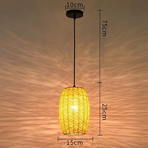 Lámpara de mimbre retro E27 elimina la luz fría de tu comedor con estilo 7