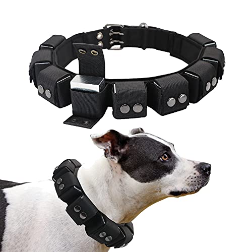 Walktime Tactical Weighted Dog Collar - Weights for Training & Exercise - Small, Medium, Large Dogs, Black, Neck Size 24" - 28" / 3XL