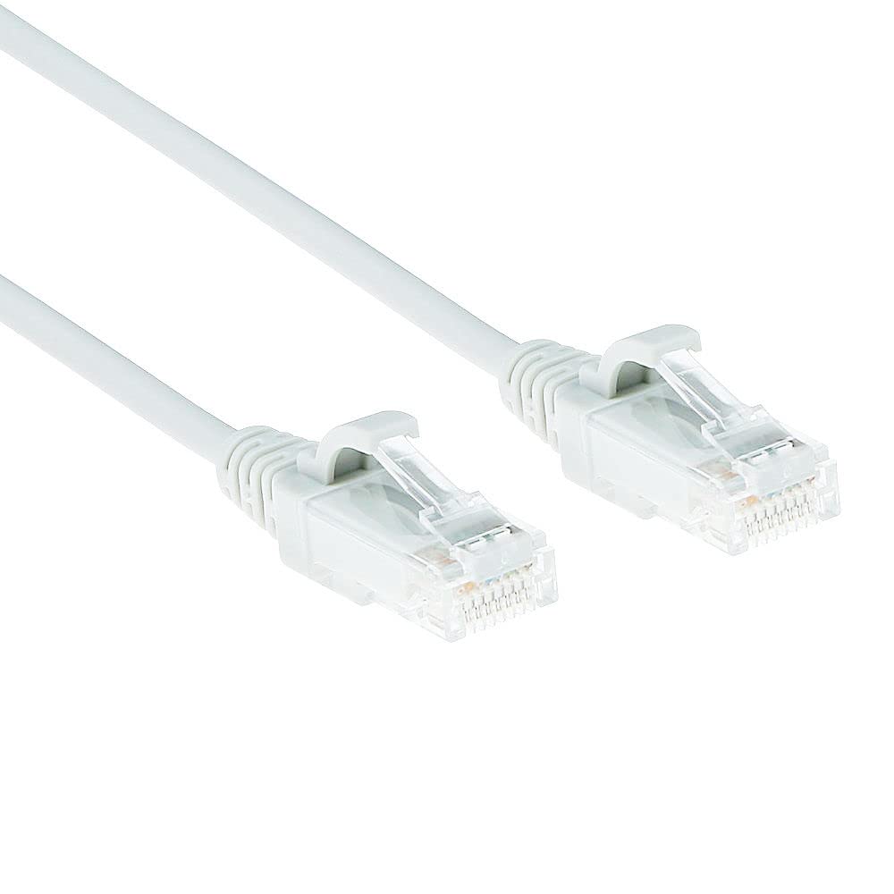 ACT CAT6 Network Cable, U/UTP LSZH LAN Cable Thin 3.8 mm Slimline, Flexible Snagless Ethernet Cable with RJ45 Plug, for Use in Data Centres, 1 Metre, White - DC8901