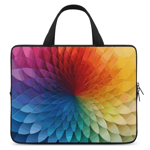 Sac à bandoulière pour ordinateur portable 15 pouces avec motif arc-en-ciel coloré