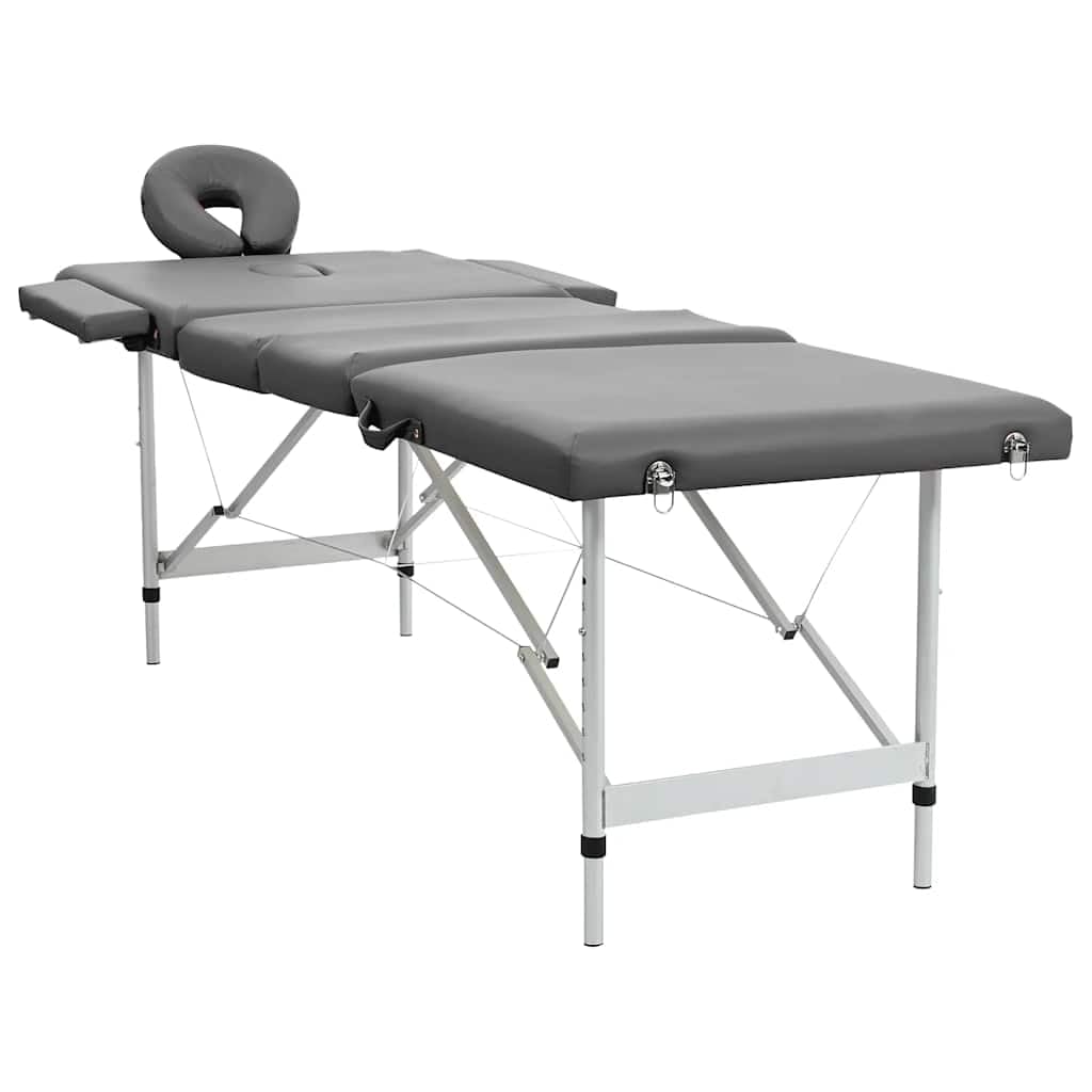 Massagetisch mit 4 Zonen Aluminiumrahmen Anthrazit 186×68 cm,Gesundheit & Schönheit,Körperpflege,Massage & Entspannung,Massagetische,Anthrazit,17.85 kg-110176