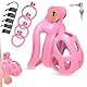 2.0 Keuschheitsgürtel Set Rosa Chastity Cage Male Peniskäfig,mit 4 Größen Arc Hodenringe Cockring,3D Harz Keuschheitskäfig Herren,BDSM Sex Toyset Herren Abstinenz Keuschheit Penis Käfig (S)