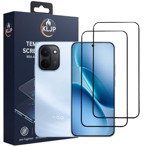 Image of KLJP Premium Tempered Glass Screen Protector Compatible for IQOO Z11 (Pack of 2) with Edge-to-Edge Coverage and Easy Installation kit