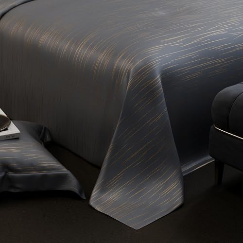 Image of Stoa Paris 350TC Luxstre Cotton Super King Printed Bedding Set for King & Double Size Beds with 2 Pillow Covers, 274 x 274cm Bedsheet, All-Season Comfort, Breathable, Home Decor, Panache 2.0 - Grey
