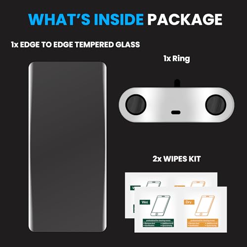 Image of ArmourPro UV Tempered Glass for Tecno Pova Slim 5G with Silver Camera Ring Guard Combo, Crystal Clear Screen Protector, Case Friendly, Anti-Scratch, Bubble-Free Installation Kit