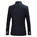 Men's Chinese Tunic Suits Mandarin Collar Formal Suit Jacket Winter Slim Fit Front Button Blazer Traditional Uniform Navy