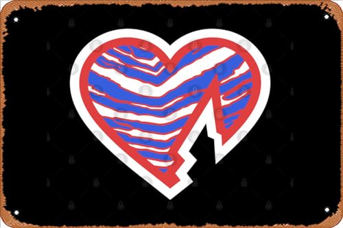 Zuhhgii Retro Tin Sign HBK Buffalo Zubaz Heart Vintage Funny Novelty Metal Signs Man Cave Humorous Signs Movies Music Bar Art Poster Retro Print Wall Decor Garage Gifts 12x8 Inches