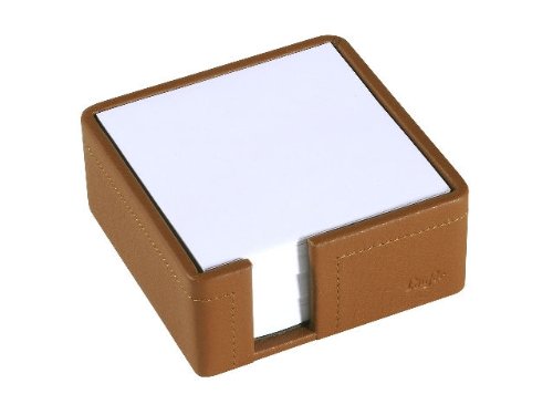 Läufer 39058 Scala Zettelbox, naturgenarbtes Rindsleder, cognac, Handgefertigt aus Echtleder in Deutschland, Zettelkasten aus Leder