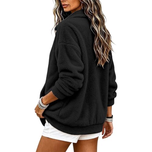 Fleece Jacket Women Collared Teddy Sherpa Coat Fall Winter Warm Outerwear - image 9