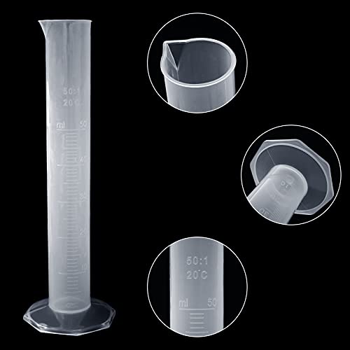 Plastic Graduated Cylinders and Beakers 10ml 25ml 50ml 100ml Cylinders with 30ml 50ml 100ml 250ml 500ml 1000ml Plastic Beakers 2 Brushes 5 Droppers Great for Home School Science Lab