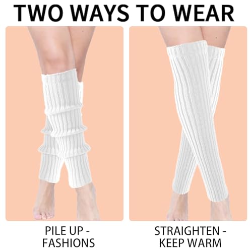 Image of Buauty Leg Warmers for Women 80s 90s Outfit Fashion Neon Ribbed Leg Socks Fashion Y2k Neon Accessories Sports Yoga (2 Pairs)