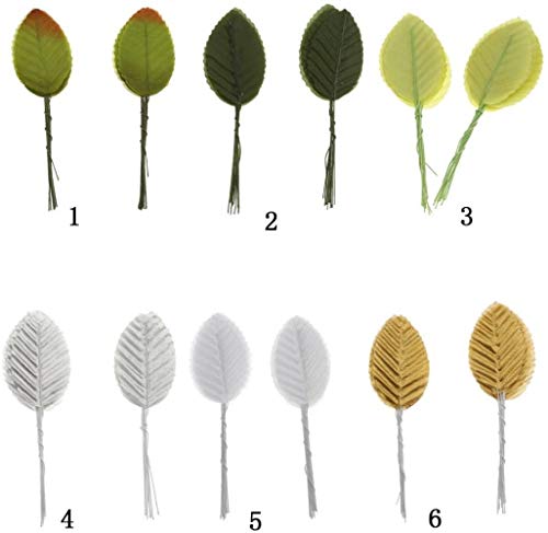 Feuilles de rose artificielle vert clair de 11cm pour vos bouquets de mariage par 200pcs - 4