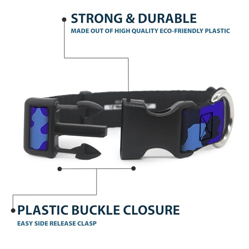 Collier Buckle Down Camo à clip plastique sangle extra large 3,8 cm pour un style unique - 5