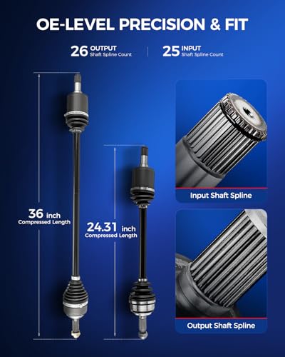 Image of KAX CV Axle Front Driver and Passenger Side Fit for Honda Civic 2006-2015