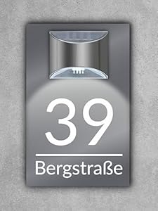 Manschin-Laserdesign H1023 Grau LED Hausnummer