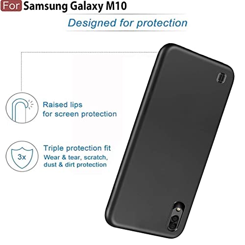 Image of Mobile Back Cover Case for Samsung Galaxy M10 (Silicone Case|CameraProtection|Black SC1510)