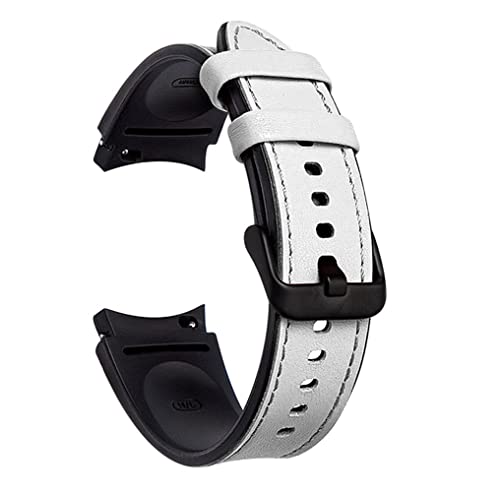 PINHEN Galaxy Watch 6/5/4 Band 40mm 44mm-6 Classic 43mm 47mm Strap Compatible with Samsung Galaxy Watch 4 Classic Bands 46mm 42mm Hybrid of Leather and Silicone Watch Band for Women Men Smart Watch Wristband