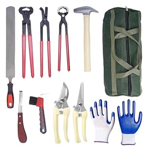 1112 Temp 11pcs Farrier Tools Farrier kit Horse shoeing Tools Farrier Supplies Farrier Tools for Horses Cattle Sheep and Donkeys