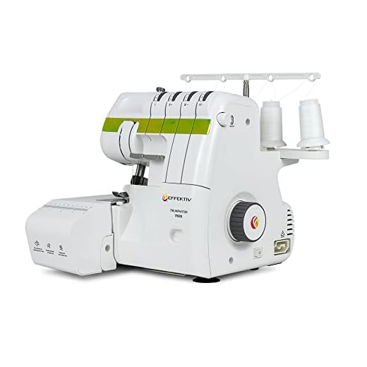 EFFEKTIV Surjeteuse Triumphator 1700X, Machine à Coudre Overlock, Filetage 3/4 Avec Différentiel, Cadre Entièrement en Métal, 14 points, Automatique, Puissant 120 W - 1200 points/min, Pédale (Vert)