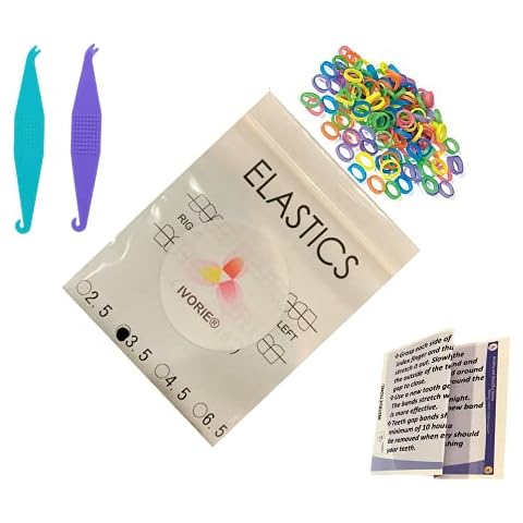 Dental Ortho Elastic Rubber Bands Mixed Colors 100 Pack Teeth Gap Closing (1/8" X-Heavy 6.5oz) Cover