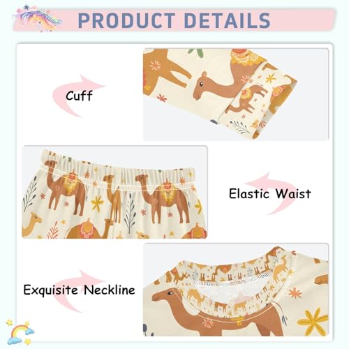 senya Funny Camel Pajamas Set Long Sleeve Soft Cotton Sleepwear 2 Piece4