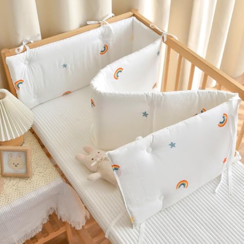 PTKG CojíN de Blanda CojíN Barandilla Cama Infantil Suave Transpirable Alfombra AnticolisióN para ProteccióN Integral Chichoneras Blanda Almohadilla de Malla Transpirable para,C6,120 * 28cm