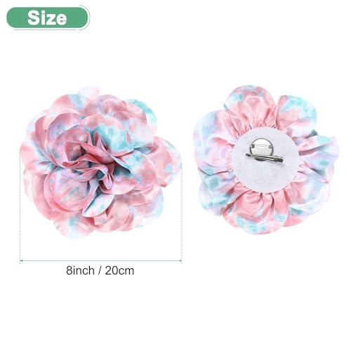 Image of M METERXITY Extra Large Rose Flower Brooches, Lapel Pins Dainty Satin Fabric Big Camellia Oversized Brooch Pin for Women