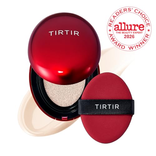 Image of [*Mini Size*] TIRTIR Mask Fit Red Cushion Foundation | Full coverage, Weightless, Skin fit, Satin Glow Finish, Korean Makeup BB Foundation, beauty, Tattoo cover up, Buildable (#10C Shell, 0.15 Fl Oz)